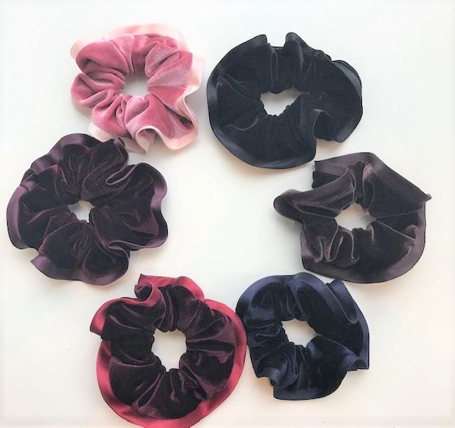 Luxury Velvet Scrunchie Satin Trimmed